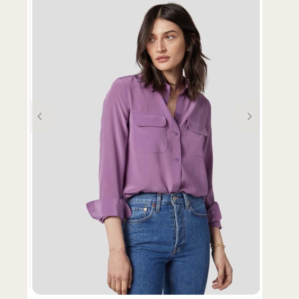Nwt Silk Equipment Shirt In Pale Violet Size M